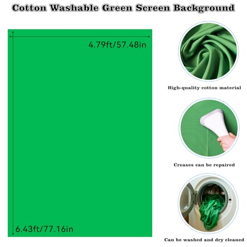 Green Screen Backdrop Kit, 6.5x5 Ft FT T-Shape Stand for Photography | Portable Green Screen Kit,4 Clamps, Carrying Case for Video Recording, Live Streaming, Gaming and Zoom Meetings - size: 6.5ft x 5ft