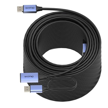 OkyLink Active USB 2.0 Extension Cable A to A, Male to Female 160ft(50M) | 480Mbps Signal booster cord, compatible with printer, mouse, keyboard, scanner, camera - size: 160ft (50m)