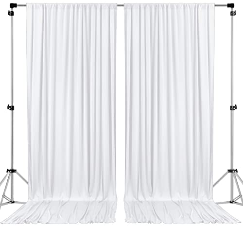 AK TRADING CO. 10 feet x 10 feet Polyester Backdrop Drapes Curtains Panels with Rod Pockets - Wedding Ceremony Party Home Window Decorations - White - color: White, size: 60"W x 120"L (Pack of 2)