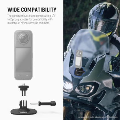 NEEWER Adhesive Mount Compatible with Insta 360 GoPro DJI AKASO Action Camera, 180° Tilt Flexible Car Helmet Holder Base Adapter for POV Video Recording Live Streaming, for 1/4" Accessories, CA159 - style: CA159（1-Pack）