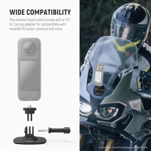 NEEWER Adhesive Mount 2 Pack Compatible with Insta 360 GoPro DJI AKASO Action Camera, 180° Flexible Car Helmet Holder Base Adapter for POV Video Recording Live Streaming, for 1/4" Accessories, CA159 - style: CA159（2-Pack）