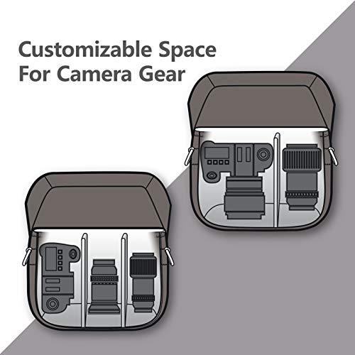 BAGSMART Canvas Crossbody Camera Bag with Rain Cover for Women Men, Gray | SLR DSLR Camera Case, Compact Camera Shoulder Bag - color: 03-Gray