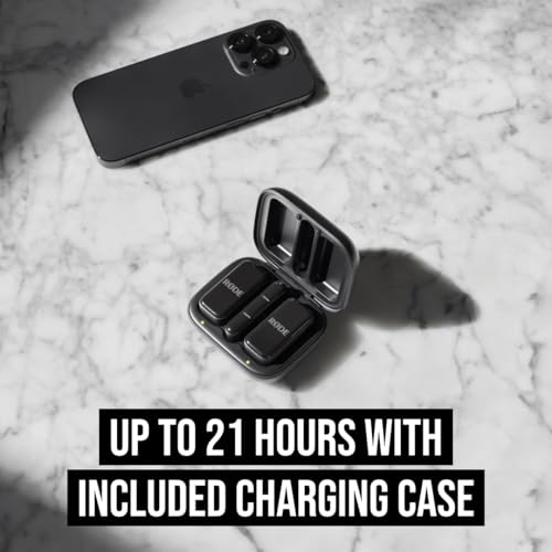 RØDE Wireless Micro — Compact Wireless Microphone for Lightning (X Through 14), Two Mics with Charging Case for Smartphone Content Creation, Black — NOT for iPhone 15+ - color: Lightning Black