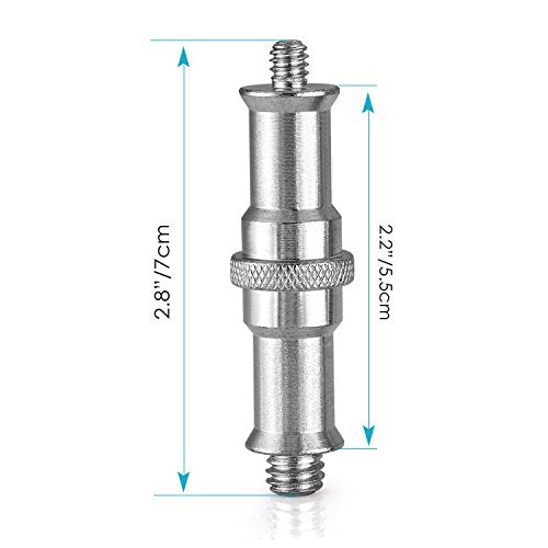 Neewer 2 Pieces Standard 1/4 to 3/8 inch Metal Male Convertor Threaded Screw Adapter Spigot Stud for Studio Light Stand, Hotshoe/Coldshoe Adapter, Ball Head, Wireless Flash Receiver, Trigger - ST24 - style: ST24