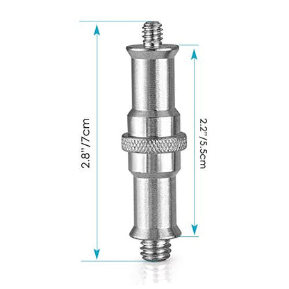 Neewer 2 Pieces Standard 1/4 to 3/8 inch Metal Male Convertor Threaded Screw Adapter Spigot Stud for Studio Light Stand, Hotshoe/Coldshoe Adapter, Ball Head, Wireless Flash Receiver, Trigger - ST24 - style: ST24