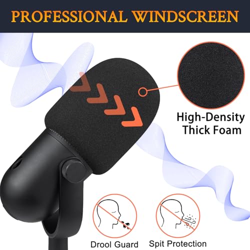 SOULWIT 2Pcs Pop Filter for Razer Seiren V3 Chroma(2024 Gen3) - Black | Do Not Fit Seiren V3 Mini(2024 Gen3) Mircophones