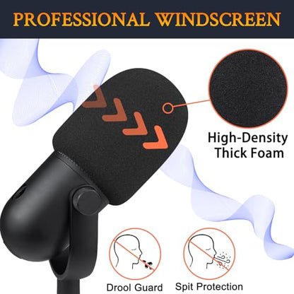 SOULWIT 2Pcs Pop Filter for Razer Seiren V3 Chroma(2024 Gen3) - Black | Do Not Fit Seiren V3 Mini(2024 Gen3) Mircophones