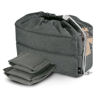Koolertron Waterproof DSLR Camera Bag with Removable Insert, Adjustable Compartments, Fits in Camera Bags - Protective Case for DSLR/SLR Cameras & Accessories - color: Gray Green