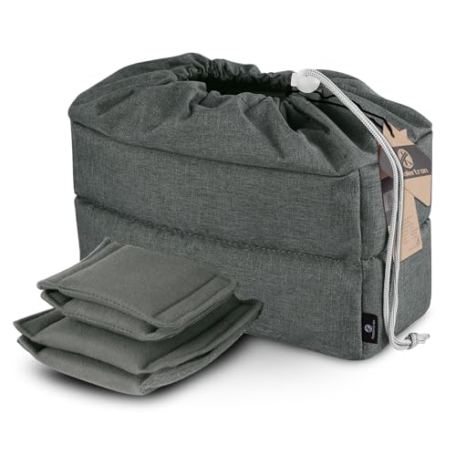 Koolertron Waterproof DSLR Camera Bag with Removable Insert, Adjustable Compartments, Fits in Camera Bags - Protective Case for DSLR/SLR Cameras & Accessories - color: Gray Green