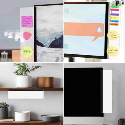 Monitor Memo Board 2Pcs Office Desk Accessories Computer Monitor Sticky Note Holder for Computer Screen Acrylic Desktop Memo Board for Women Men Home Office