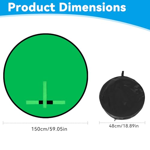 Portable Green Screen Chair with Stand 57 inch Double Sided Chroma Key Backdrop for Zoom/Streaming, Foldable Green Background for Photography, Video Chats, Gaming & Meetings