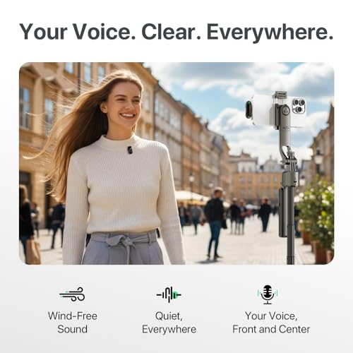 SYNCO Mini Wireless Microphone with AI Noise Cancellation for iPhone/Android, Plug-and-Play Magnetic Lavalier Mic with Lightning Receiver, 328 ft Range, 12H Battery for Video Recording & Vlogging