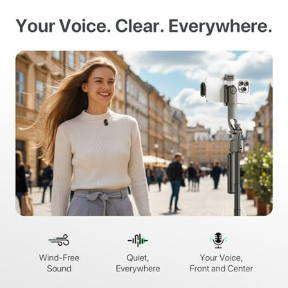 SYNCO Mini Wireless Microphone with AI Noise Cancellation for iPhone/Android, Plug-and-Play Magnetic Lavalier Mic with Lightning Receiver, 328 ft Range, 12H Battery for Video Recording & Vlogging