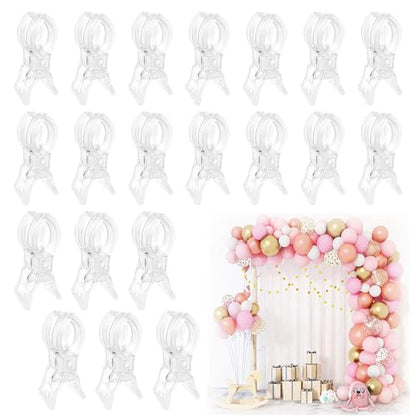 20 Pack 3.5" Spring Clamps, Clear Balloon Arch Clips, Backdrop Clips Clamps, Heavy Duty Balloon Arch Clamping Clips for Party, Birthday, Wedding Decor & Photography Studio, Outdoor & Indoor Use
