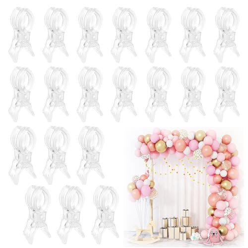 20 Pack 3.5" Spring Clamps, Clear Balloon Arch Clips, Backdrop Clips Clamps, Heavy Duty Balloon Arch Clamping Clips for Party, Birthday, Wedding Decor & Photography Studio, Outdoor & Indoor Use