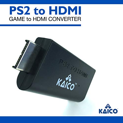 Kaico PS2 to HDMI Adapter for PlayStation 2, Plug & Play HDMI Converter | Supports 480i, 480p, 576i, 576p and 1080i output, with built-in audio, Micro USB power cable, clear video and audio