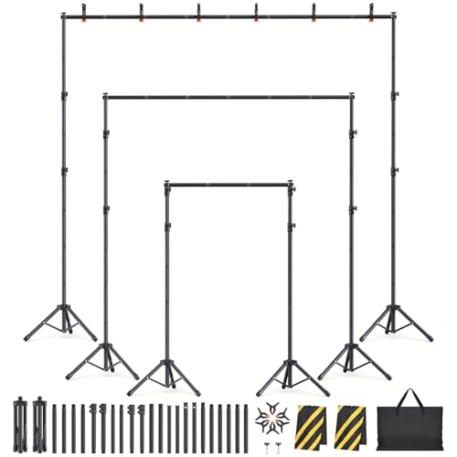 Backdrop Stand Kit - 6 Widths, 10x10ft Adjustable Background Stand for Parties & Studio Photography - size: 10x10ft