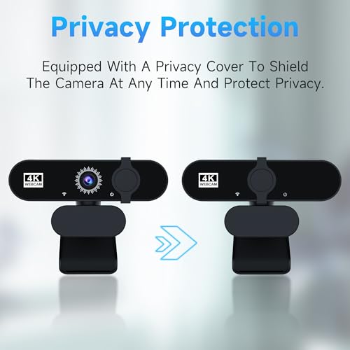 1080P USB HD Webcam，with Microphoneand Rotatable Tripod& Privacy Cover for PC，with Auto White Balance for Video Calls, Live Streaming Gaming & Online Meetings