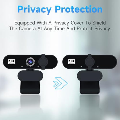 1080P USB HD Webcam，with Microphoneand Rotatable Tripod& Privacy Cover for PC，with Auto White Balance for Video Calls, Live Streaming Gaming & Online Meetings