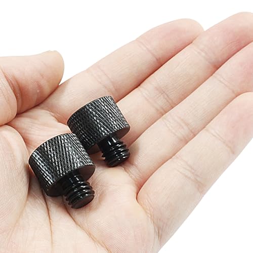 Waziaqoc 2 Pcs Mic Stand Adapter, 5/8 Female to 3/8 Male Thread | Camera Tripod Adapter, For Microphone Mounts and Stands, Black - size: 5/8 to 3/8 Thread(2 Pcs)
