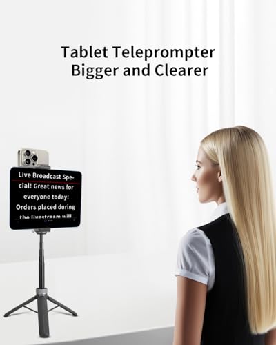 Metal Dual Device Tablet & Phone Holder Tripod Mount Adapter Set for Live Streaming and Teleprompter - Compatible with Tripods, Monopods, Selfie Sticks, Heads, Gimbals and Stabilizers - size: holder only