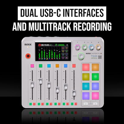 RØDE RØDECaster Pro II All-in-One Production Solution for Podcasting, Streaming, Music Production and Content Creation (White) - color: White, style: RCP II
