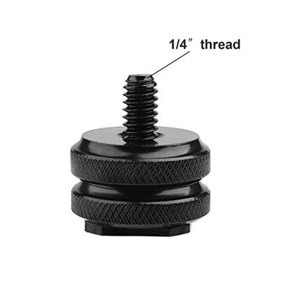 Camera Hot Shoe Mount to 1/4"-20 Tripod Screw Adapter,Flash Shoe Mount for DSLR Camera Rig (Pack of 4) - color: Hot Shoe Mount 4Pack