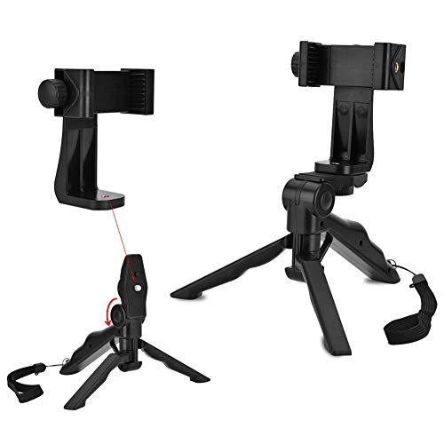 Phone Tripod Handheld Stabilizer, Adjustable Multiple Angles Compact Foldable High Compatibility, with Hand Grip for Vlogging Filming Smartphones