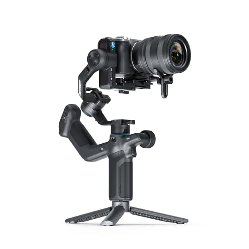 FeiyuTech SCORP Mini 3 Pro Gimbal Stabilizer/AI Tracking 4.0&Detachable Smart Handle|Holds Mirrorless Cameras,Smartphones,Action Cam up to 4.4lbs|Wireless Control,No App Gestures,Cooling Mount
