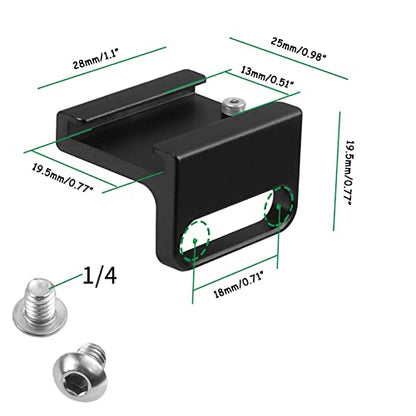 Cold Shoe Mount Adapter 90 Degree Angle for Camera Rig Attach Side Cage Quick Release L Bracket Plate Handle 1/4"" Screws, As Pictures Shown