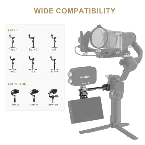 Adjustable Camera Monitor Mount with Quick Release NATO Clamp, Cold Shoe Mount, 360° Rotatable Field Gimbal Monitor Holder for DJI RS 4 Mini/RS 4 / RS 4 Pro/RS 2 / RSC 2 / RS 3 / RS 3 Pro/RS 3 Mini - color: W2203