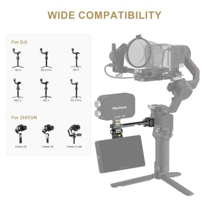 Adjustable Camera Monitor Mount with Quick Release NATO Clamp, Cold Shoe Mount, 360° Rotatable Field Gimbal Monitor Holder for DJI RS 4 Mini/RS 4 / RS 4 Pro/RS 2 / RSC 2 / RS 3 / RS 3 Pro/RS 3 Mini - color: W2203