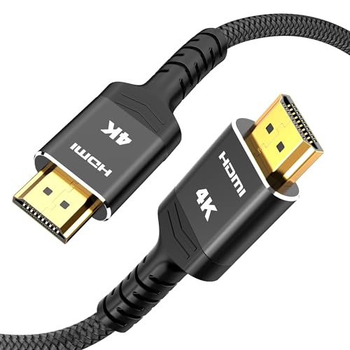 Highwings 4K HDMI Cable 3.3FT/1m - 4K@60Hz HDR Braided HDMI Cord, 18Gbps High Speed with Ethernet/ARC, 3D, HDCP 2.2, ARC, Compatible for PS-5/4/3/4K HDTV/Monitor/Projector/Streaming Media, Black - color: Black, size: 3.3 feet