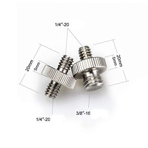 3 Sets 1/4 Inch to 3/8 Inch Threaded Screw Mount Adapter Set for Camera Tripod Monopod DSLR Camera Flash Trigger - Female to Female Adapter, Male to Male Screw, Reducer Bushing Screw