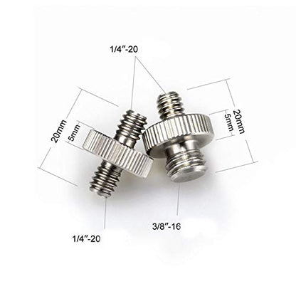 3 Sets 1/4 Inch to 3/8 Inch Threaded Screw Mount Adapter Set for Camera Tripod Monopod DSLR Camera Flash Trigger - Female to Female Adapter, Male to Male Screw, Reducer Bushing Screw
