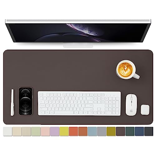 Leather Desk Mat - Non-Slip PU Desk Pad for Office and Home - Desk Organization and Accessories - Ideal for Large Mouse Pad and Desk Mats on Top of Desks (Coffee,31.5"x 15.7") - color: Coffee, size: 31.5" x 15.7"