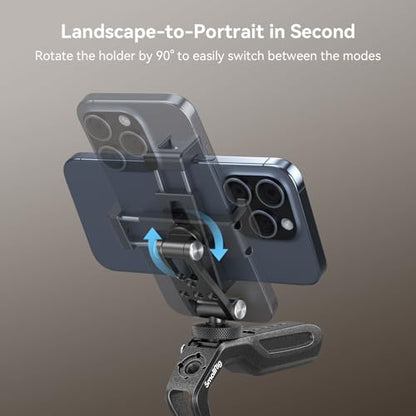 SmallRig Phone Support for DJI Stabilizers, Adjustment Phone Mount Adapter with 1/4"-20 Threaded Hole, Cold Shoe for DJI RS 4 Mini/RS 4 Pro/RS 3 /RS 3 Pro/RS 3 Mini/RS 2 / RS C2 / R S/R SC - 4301 - style: with Cold Shoe Mount