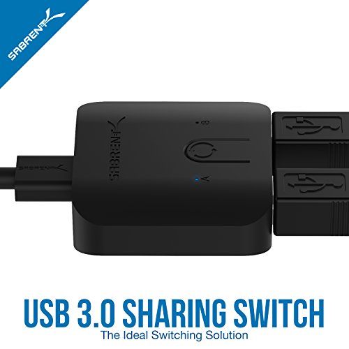 SABRENT USB 3.0 Sharing Switch for Multiple Computers and Peripherals LED Device Indicators (USB-SW30) Black - size: 1 Count (Pack of 1)