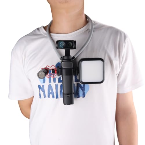 Camera Neck Strap Bracket for Insta360 Luna Ultra, First-Person Chest Strap Camera Neck Mount with Dual Cold Shoe Mount for POV/Vlog Selfie Video Recording