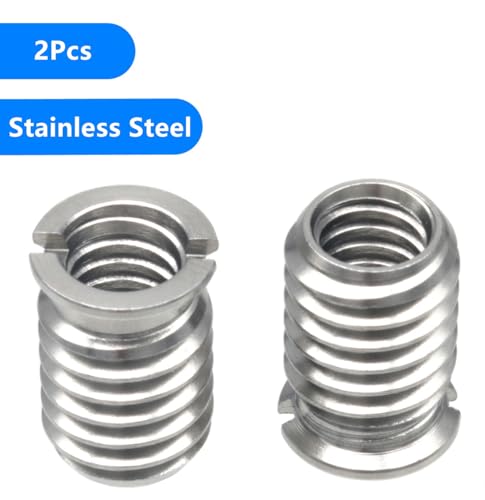 Stainless Steel 1/4"-20 Female to 3/8"-16 Male Convert Screw Adapter (2pcs, 14mm) - color: 2pcs, size: 14mm