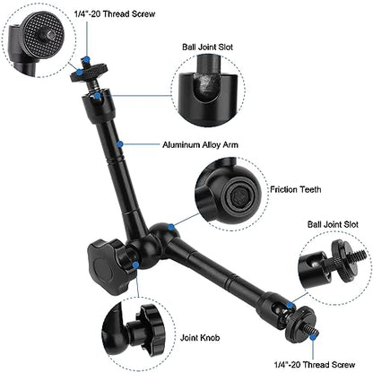 Mippko Magnetic Camera Mount for GoPro Hero/Insta 360 / DJI OSMO/AKASO Action Camera,3.46 inch Diam Magnetic Rubber Coating Base,10 inch Length Adjustable Aluminum Alloy Arm
