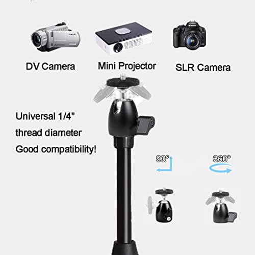 Upgrade Mini Projector Tripod Stand, Adjustable 29-57 inches Floor Stand Holder with Upgrade 360°Swivel Ball Head for Webcam,Small Camera,Tray,Mini Projector - size: 29-57in