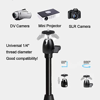 Upgrade Mini Projector Tripod Stand, Adjustable 29-57 inches Floor Stand Holder with Upgrade 360°Swivel Ball Head for Webcam,Small Camera,Tray,Mini Projector - size: 29-57in