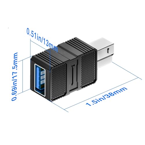 Duttek USB A to USB B Adapter, High-Speed 5Gbps Type 3.0 Female to Type B (MIDI) Male Power and Data Extension Adapter, for Audio Interface, Electronic Piano, Printer, Scanner (2-Pack) - style: USB 3.0 Female to USB B Male Adapter