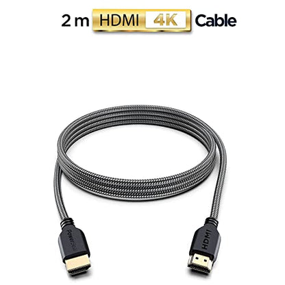 PowerBear 4K HDMI Cable 6 ft | High Speed, Braided Nylon & Gold Connectors, 4K @ 60Hz, Ultra HD, 2K, 1080P, ARC & CL3 Rated | for Laptop, Monitor, PS5, PS4, Xbox One, Fire TV, Apple TV & More - size: 6ft