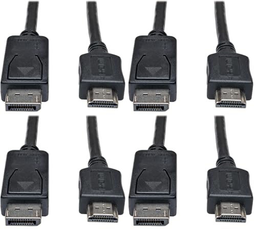 Tripp Lite DisplayPort to HDMI Cable Adapter, DP to HDMI (M/M), DP2HDMI, 1080P, 6 ft. (P582-006),Black (Pack of 4) - size: 6 ft. (Pack of 4), style: DisplayPort