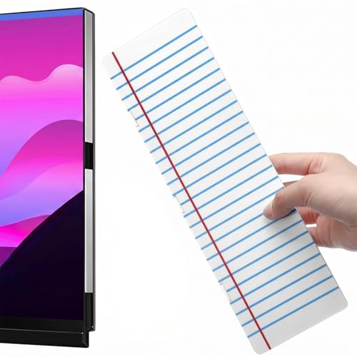 Marspark Back to School Magnetic Monitor Memo Board 11.42 x 3.54 Inches Plastic Notebook with Magnets Adhesive Strips Clear Screen Message Holder for Computer Monitors Office Classroom Supplies