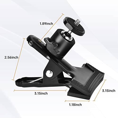 UTEBIT 1 Pack Tripod Camera Mount Clip with 360 Swivel Mini Ballhead, Black | Heavy Duty Spring Clamp for DSLR Video Photoshoot Studio - color: Black, size: 1 Pack