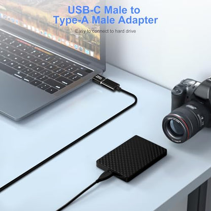 USB 3.0/3.1 Male to USB-C Male Adapter (2 Pack), OTG 3.0/3.1 USB A to Type-C Adapter, Fast Data Transfer up to Gen2 10Gbps, USB C Connector Connection or Data Cable Extension - style: TYPEC-Male-USBA-Male
