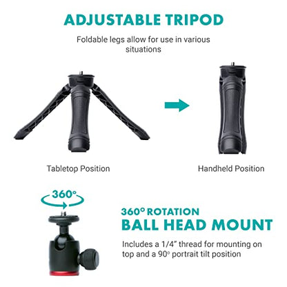 Movo uVlogger- Android/USB-C Compatible Vlogging Kit Smartphone Video Kit Accessories: Tripod, Mount, LED Light and Cellphone Shotgun Microphone for Video Recording for YouTube, Vlog